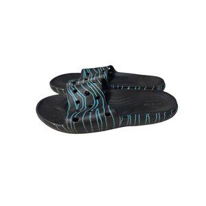 Crocs Mens Size 7 Black & Blue Iconic Comfort Slip-On Sandals